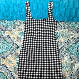 WOMENS PLAID MINI 90S SLEEVLESS DRESS